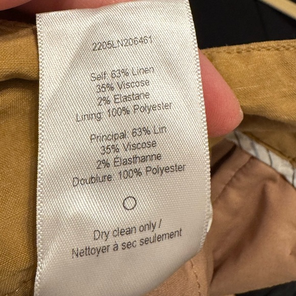 Veronica Beard Betty Stretch-Linen Tan High Waisted Shorts - Picture 8 of 13